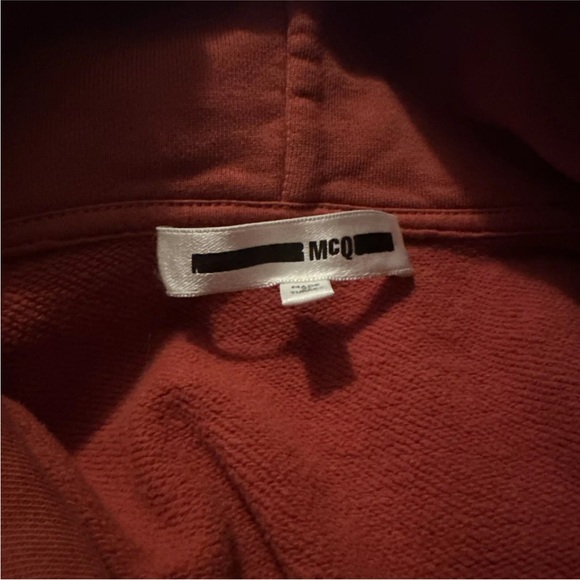 MCQ BY ALEXANDER MCQUEEN Sun Patch Logo Pullover Hoodie In Rust S - Picture 6 of 8